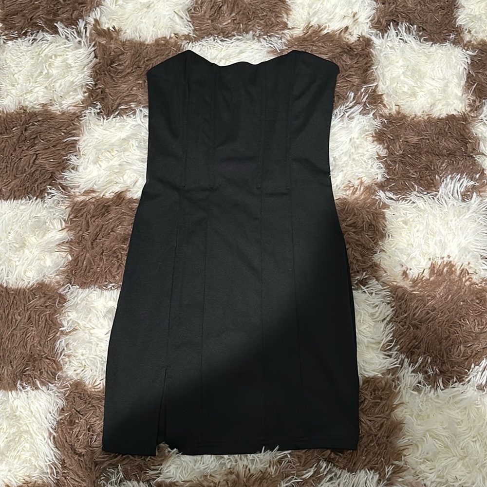 Black Strapless Mini Dress